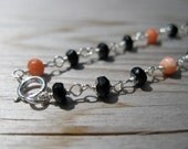 Coral and Onyx Bracelet