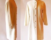 Vintage 60s Mod coat / 1960 Ivory Wedding Coat / 1960s White Spring Coat