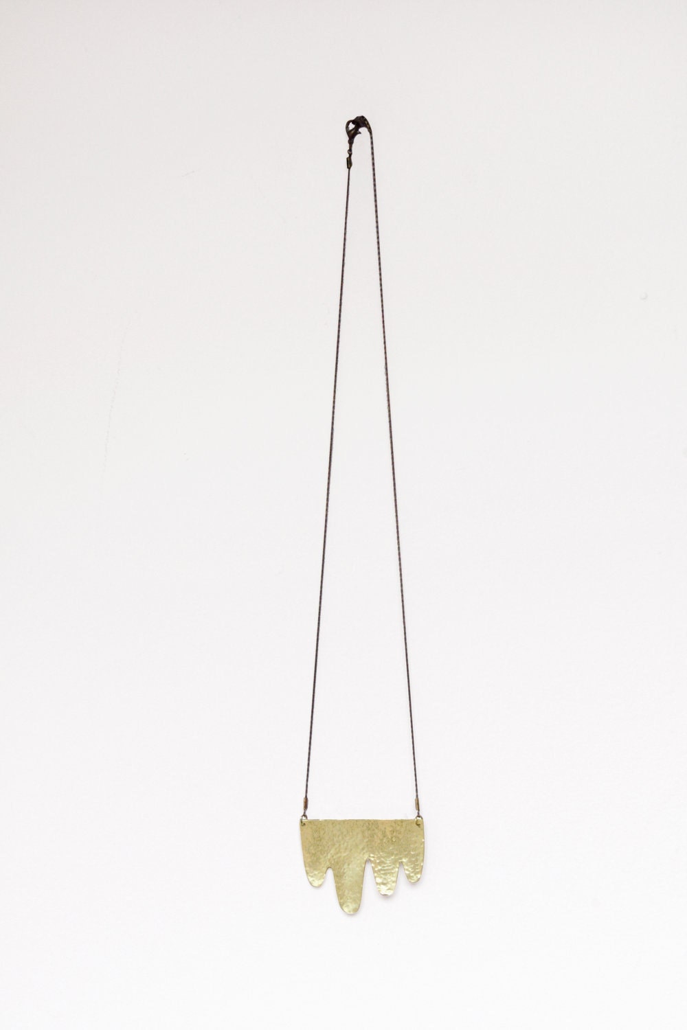 Drips Hammered Brass Necklace