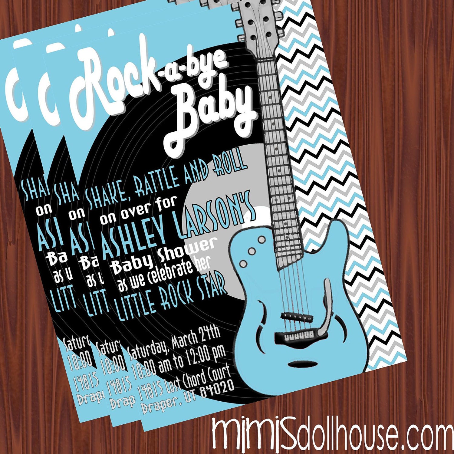 Rock and Roll Invitation- Rocker Baby Shower Invitation PDF/JPEG Il_570xn