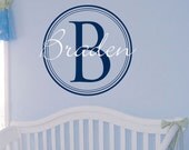 Baby Boy Name Monogram Wall Decal Vinyl Nursery Decor