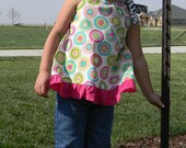 Walk on the Wild Side...Swing Top and Tiered Ruffle Denim Pants. Size 18m-8yrs, custom sizes too