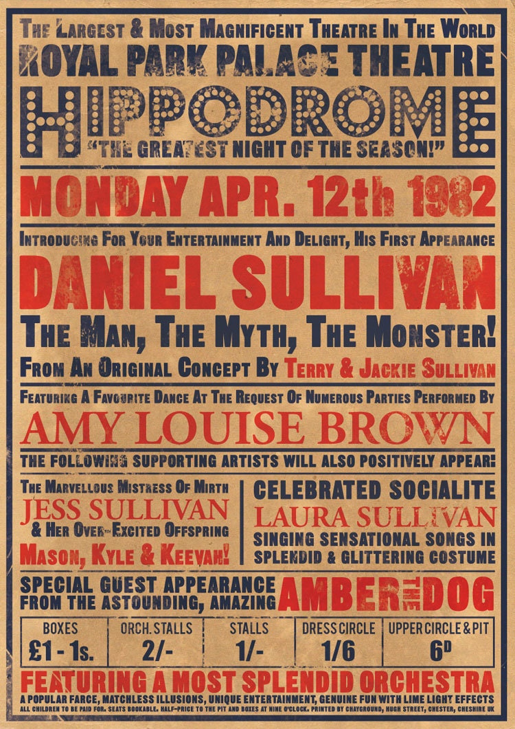 Music Hall Custom Bill Poster Print - Individual Version - A3