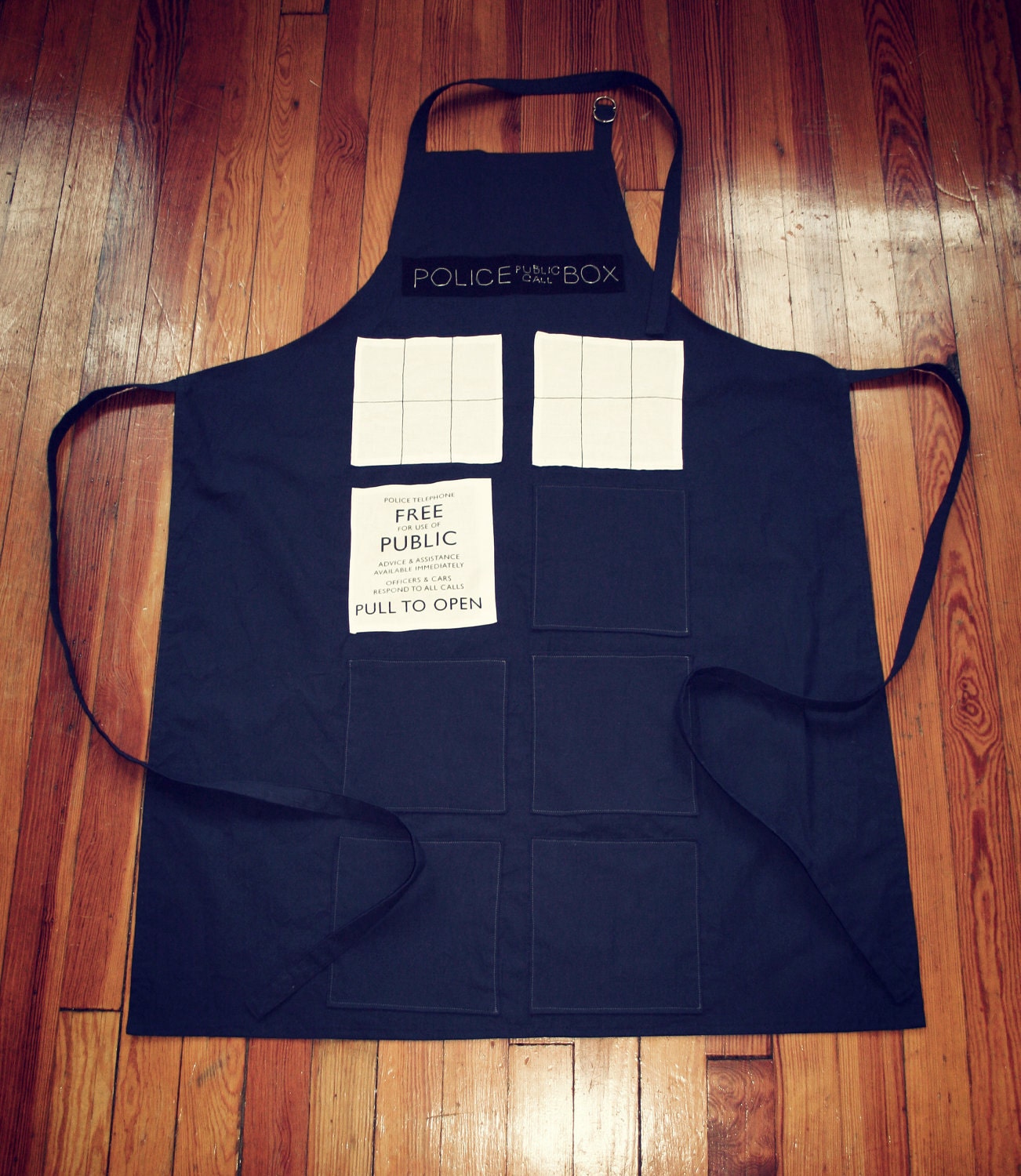 Tardis apron for men -- one size fits most
