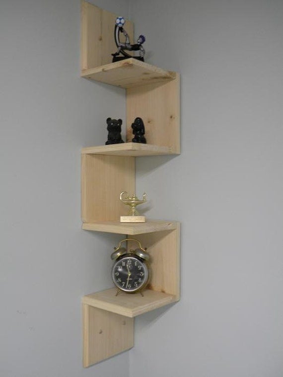Wall mounted corner shelf Retro 4 tier shelf for bathroom shelf or any other room