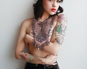 Steampunk jewelry burgundy red organza sequin collar detachable collar necklace. Burning Man