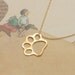 Dog Paw, Cat Paw Gold Necklace, Gift for Pet Lovers, Cute Animal Paw Jewelry