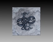 Gotland Beast  - 12x12 Painting - Actual Norse Knotwork