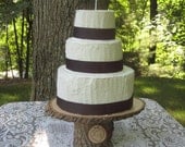 Rustic Wedding Cake Stand Personalized Wood Slices