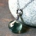 Moss Aquamarine Necklace with Oxidized Sterling Silver March Birthstone Birthday