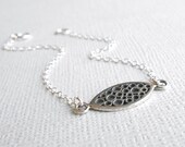 Sterling Silver Bracelet, Marquise Bubble Link - Everyday Modern Simple Unique SilverJewelry