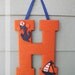 Yarn Letter - Monogram Wreath, Baby Boy, 13.5", Wooden, Nautical