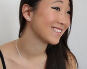 Round Silver Stud Earrings