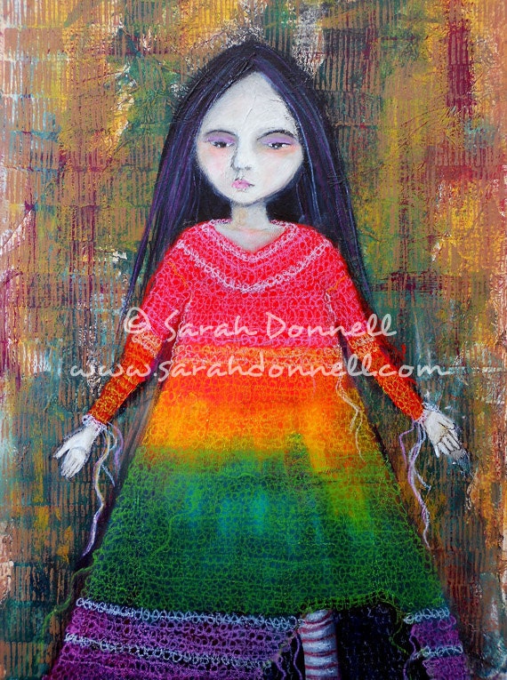 A4 Print Wall Art Decor Original Abstract Artwork Illustration Mixed Media Girl Woman Painting Digital Paper Glicee Australian Artist