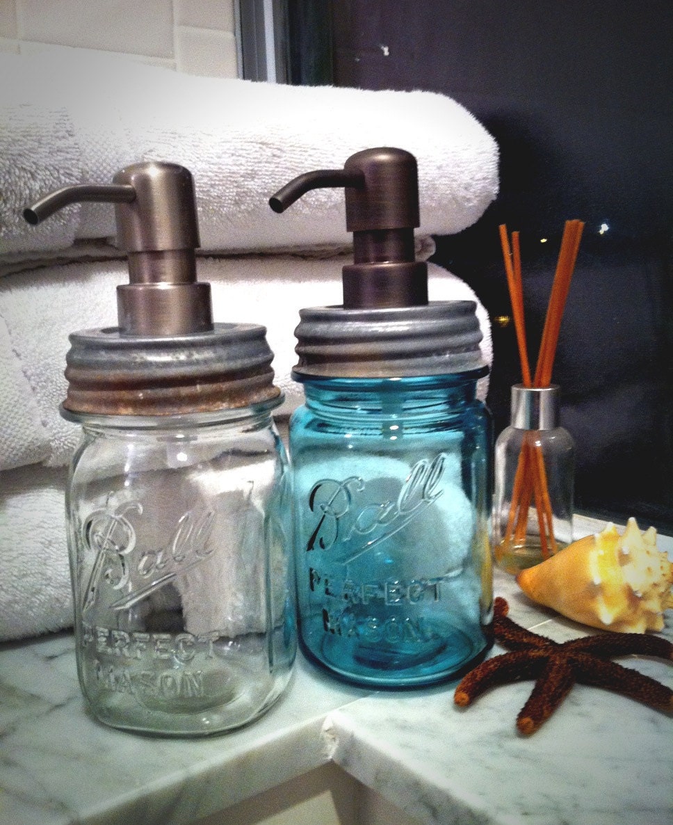 SMALL BLUE Mason jar dispenser, pint