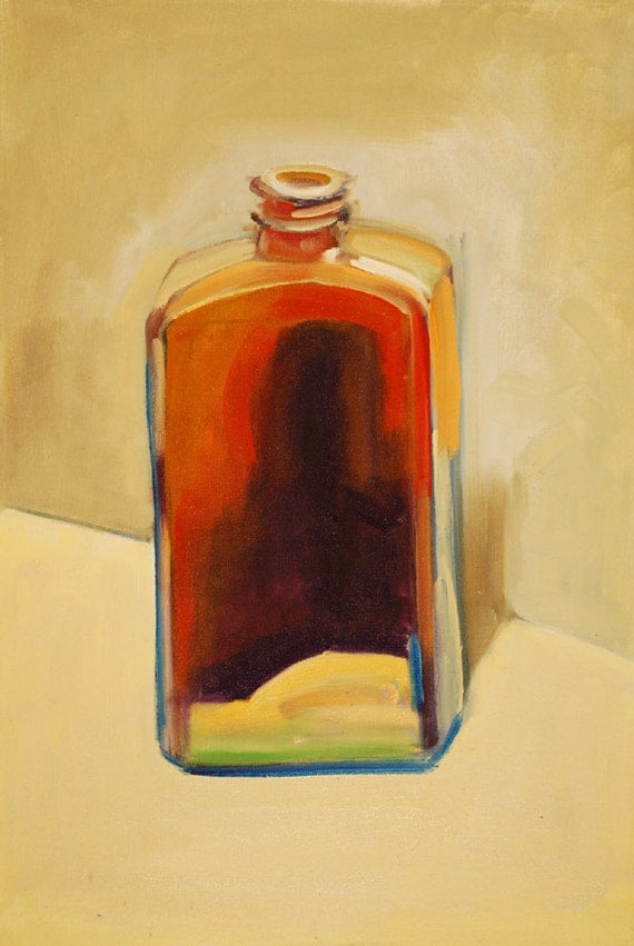 original oil painting,oil painting, Medicine bottle