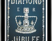 Diamond Jubilee Poster, celebrating the Queen's Jubilee, A3 giclee print, designed using vintage mother of pearl buttons