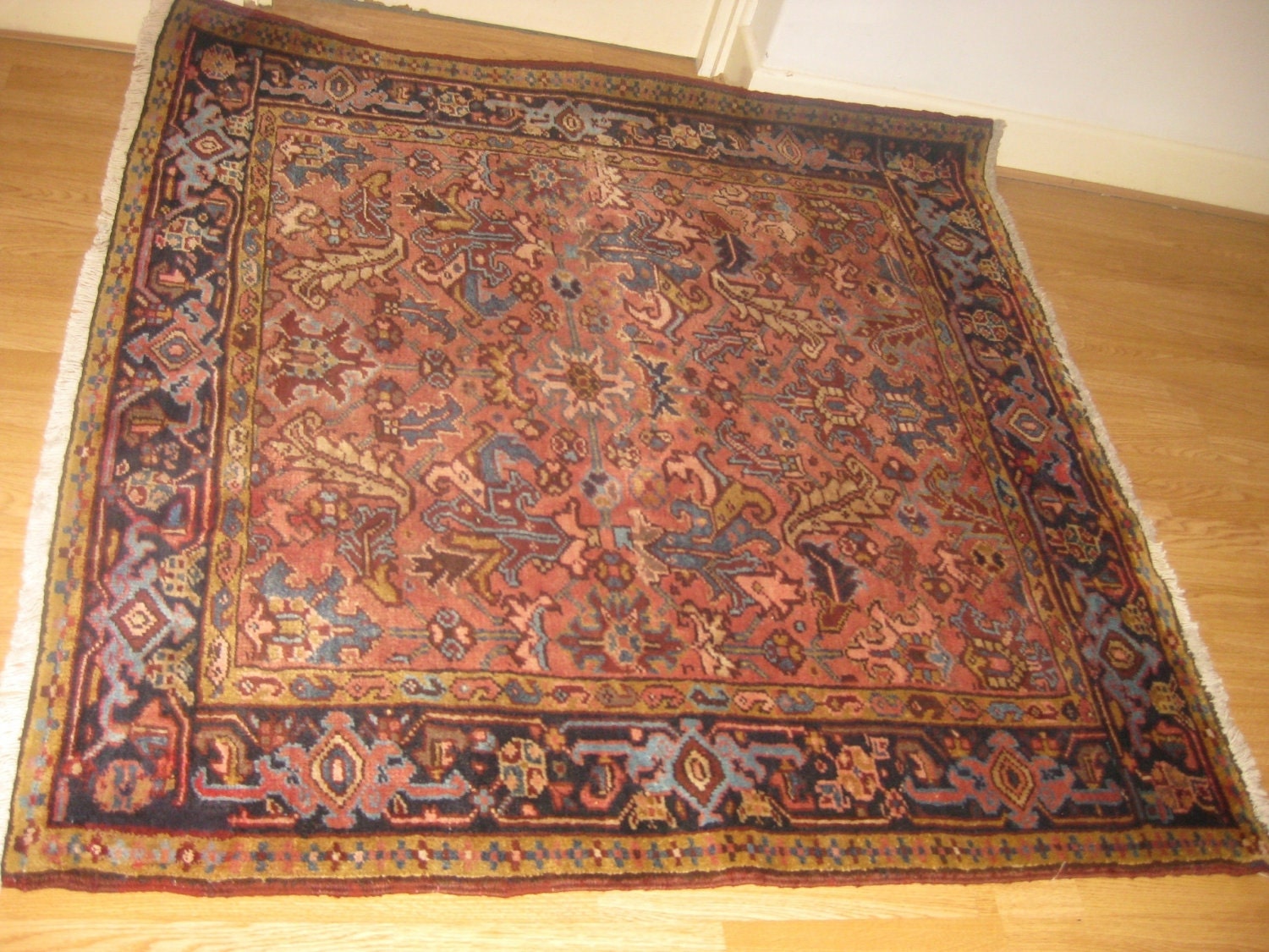 Original Semi Antique Handwoven Persian Rug, Goravan rug