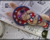 Sunny Bunny- Beach Babe Rabbit Needle Felted Brooch
