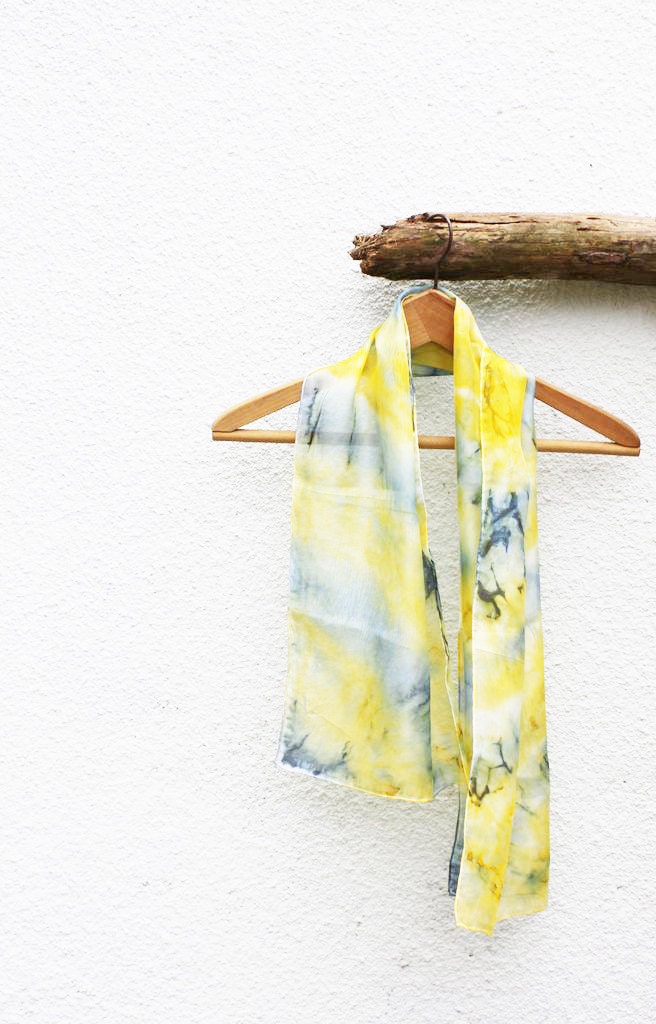 GOOD PRICE Smoky Yellow blue hand painted silk scarf tie dye shibori batik sunny summer silk scarf teens girls women summertime