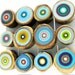 Original Large Abstract Art in Blues by Tree Rings by Tracy Melton