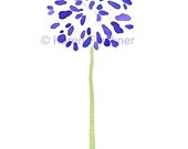 Purple Watercolor Flower Print: Abstract Agapanthus
