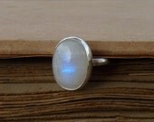 Rainbow Moonstone Ring, June birthstone ring, Cabochon ring,   cocktail ring,   Gemstone ring, statement ring