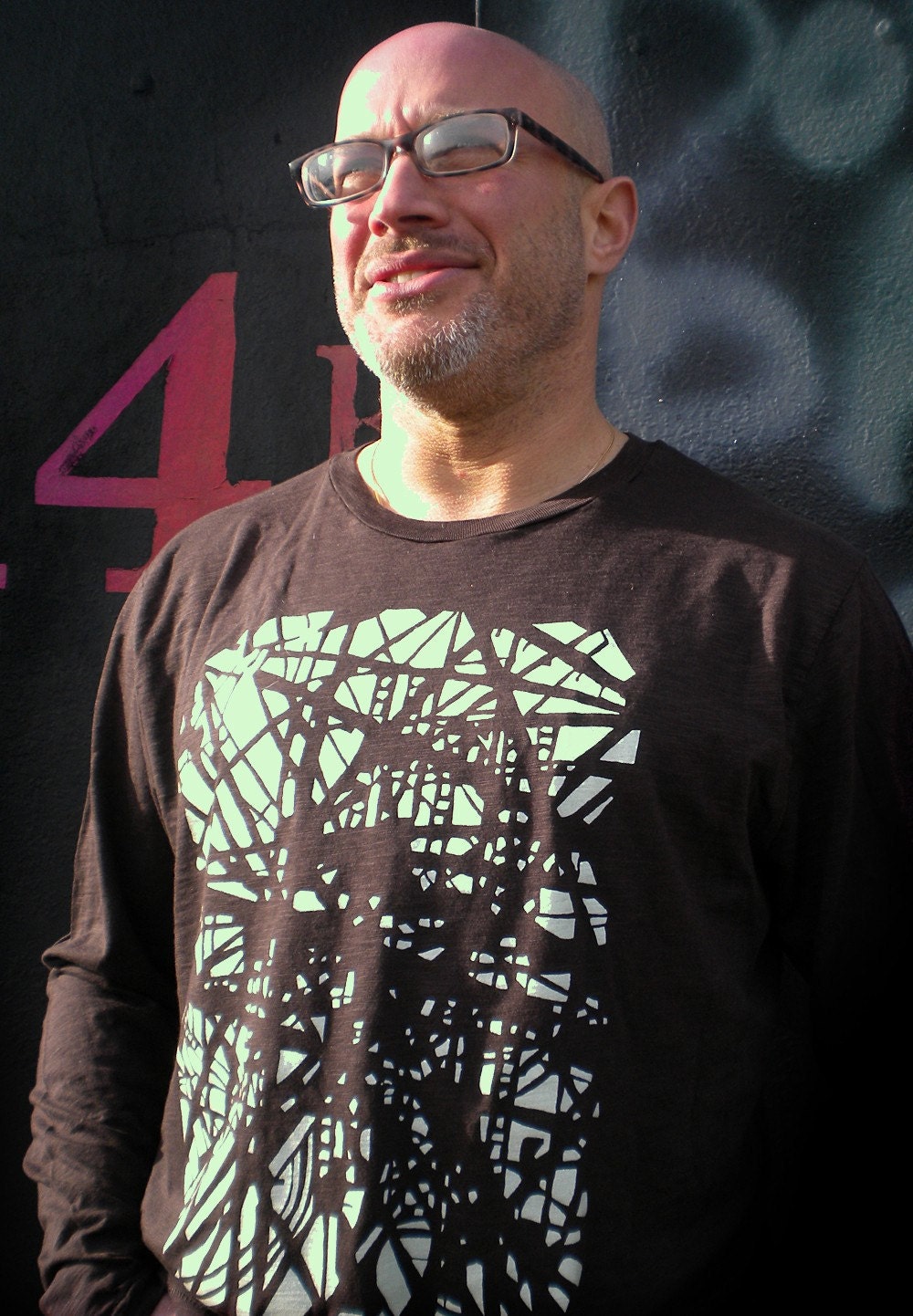 NYC Subway Men's and Women's Long Sleeve Shirt in Brown XS, S, M, L, XL