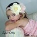 PInk Baby Flower Headband - Vintage Lace Cameo Toddler/Girl Headband - Pink & Cream Baby Flower Headband Fascinator Photo Prop/Pageant