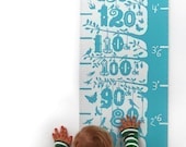 Grow (Height Growth Chart) in Azure Blue - decorative screen print