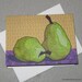 Art Quilt Note Card - Two Pears
