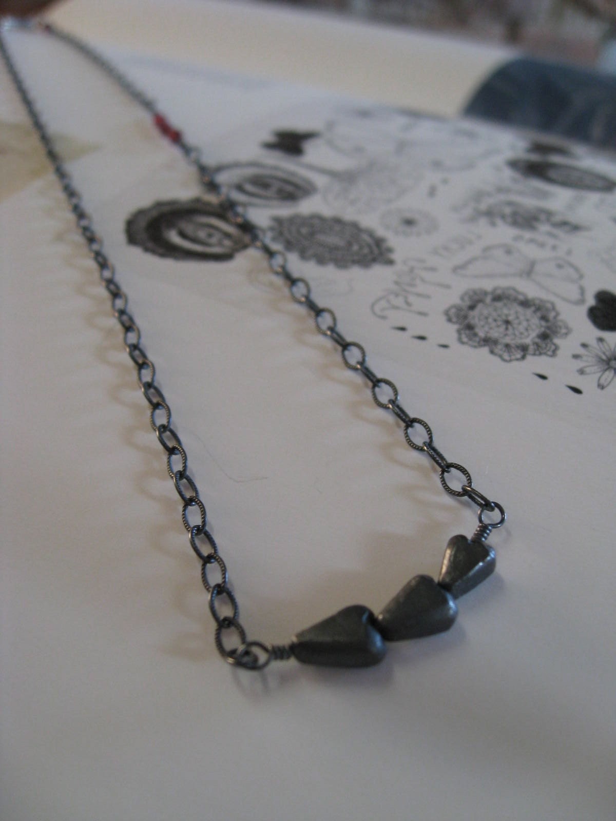 I Heart U Thrice Silver Triple Heart Necklace
