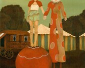 Carnival, Circus, Children's Art, Girls Room Art, Nursery Art Girl, Poster, Girl Art Print,Nursery Art, Cute - Balancing Act 8x10
