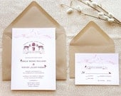 Oh Deer Woodland Monogram Wedding Invitations - Deposit