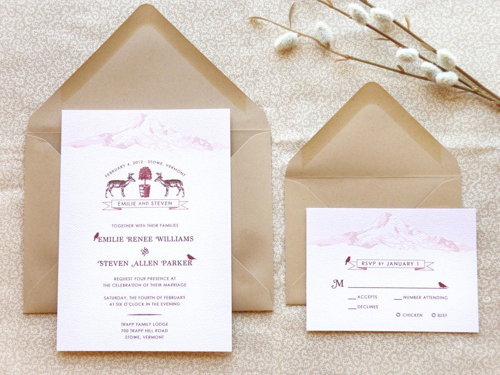 Oh Deer Woodland Monogram Wedding Invitations - Deposit