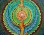 ISIS magic energy Wings pagan Egyptian Goddess spiritual Art mandala poster print