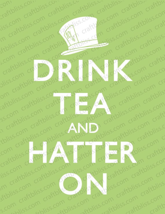Decorative Alice in Wonderland Mad Hatter Keep Calm and Carry On Inspired INSTANT Digital Download for Printing 8.5 x 11 Il_570xn