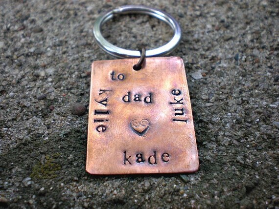 Pocket Full Love - Custom Gift Personalized Hand Stamped Keychain By Stellasblossoms