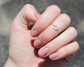 Midi Ring : Tiny Delicate Silver Plated Wire Infinity Knot Ring, First Knuckle, Hand Bent, Friendship, Promise, Under 15