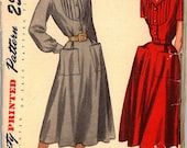 1940's Women's Swing Pin Up Dress UNCUT Vintage Sewing Pattern Simplicity 2285 Bust 30
