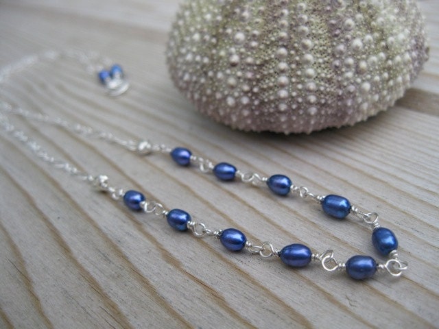 Twilight on the Ocean Pearl Necklace