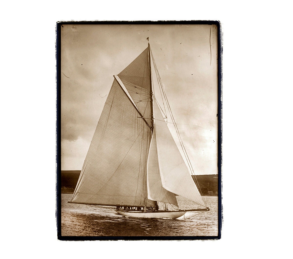 landscape photography,nature photography, ocean, sailing, beach, nautical, Sailboat, Boating, Sepia, Ocean, Cream Fine Art Print 8x10