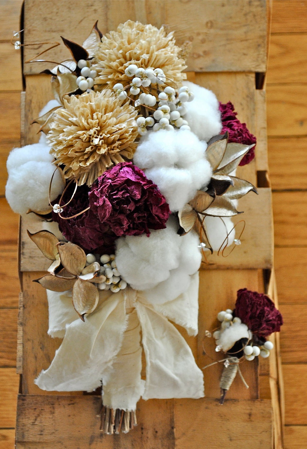 Mixed Cotton Bouquet - Natural Cotton - Raw Cotton - Bridal - Wedding - Bridesmaids - Anniversary - Home Decor - Gift