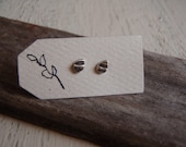 Artisan Made "Itty Bitty Leaves" Post Earrings - Fine Silver - Sterling Silver - OOAK