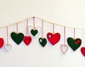 Heart Banner, Christmas Advent Garland, Advent Calendar