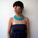 The triple braid necklace - handmade in emerald fabric