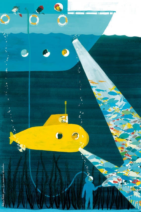 Children's art print poster : Under the sea - kids wall art - kids poster - kids art print