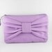 Big Bow Purple Clutch, Bridesmaid Gift Bag, Wedding Gift, Cosmetic Bag Make Up, Camera Bag, Zipper Pouch Wristlet