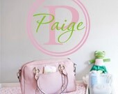 Nursery Vinyl Wall Decal - Custom Circle Monogram  - Children and Teen Vinyl Wall Art  - Vinyl Lettering