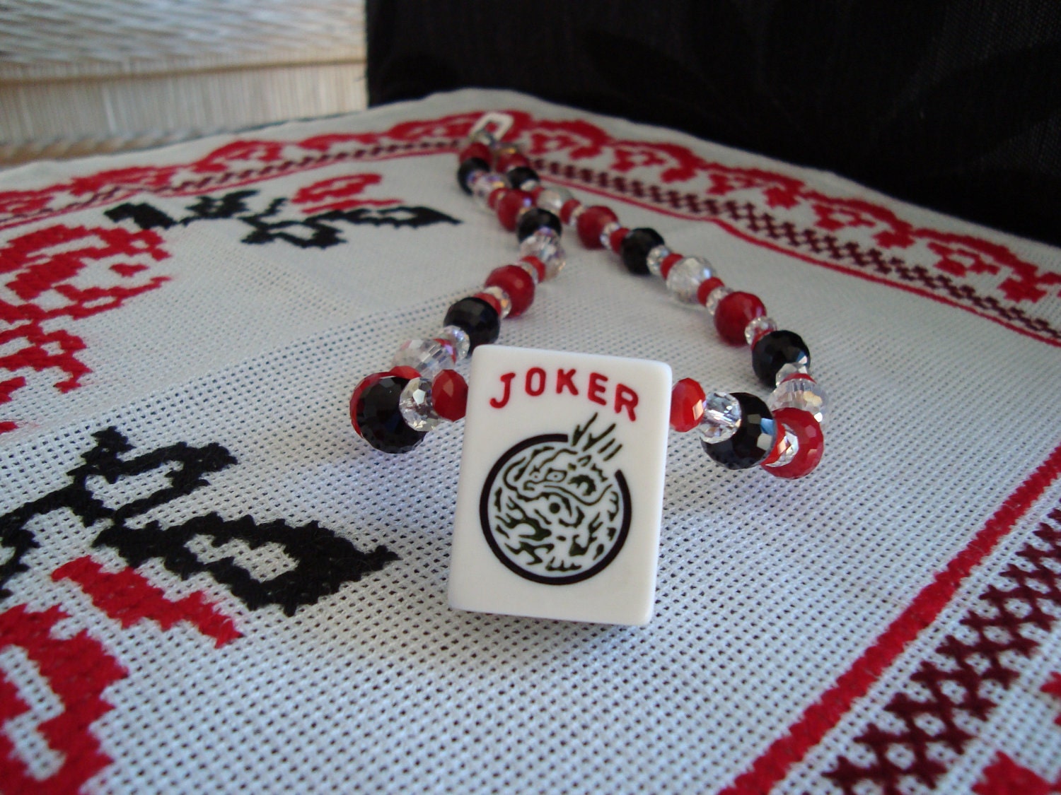 Mah Jong Joker Pendant Necklace